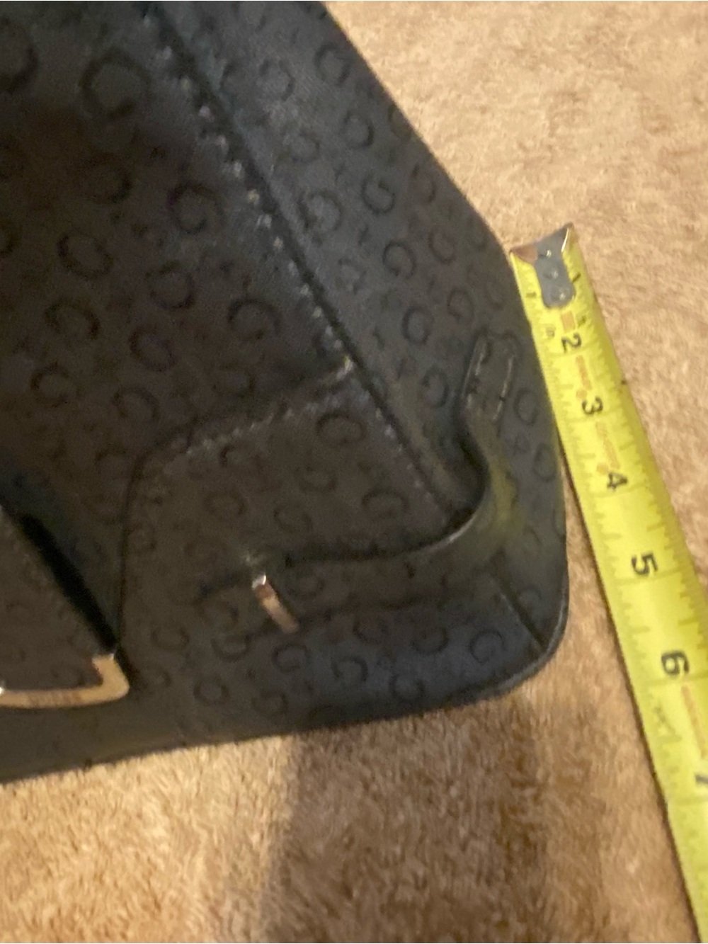 Guess Monogram Satchel Bag Y2K Charcoal Black Beige Top Handle - Picture 9 of 16